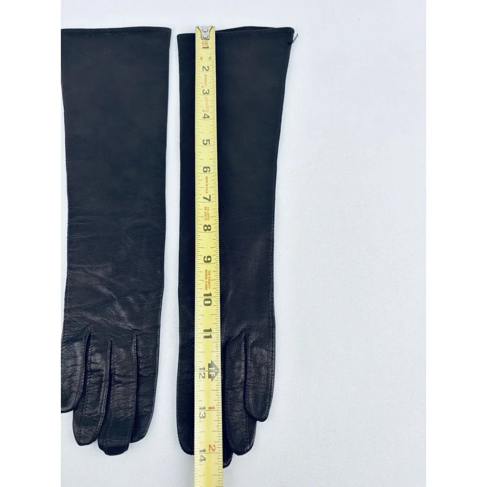 Vintage Brown Franklin Simon Real Kid Leather Driving Gloves‎ France Size 6 Silk